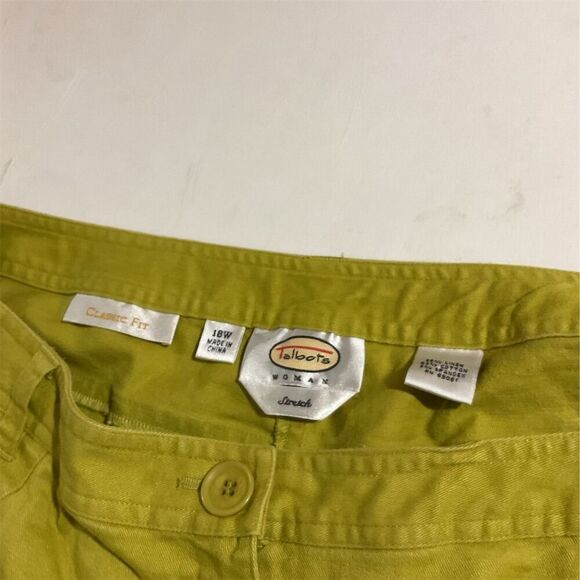 Talbots Women's Yellow Capri Pants Side & Back Pockets Zip Closure Casual - Picture 5 of 7
